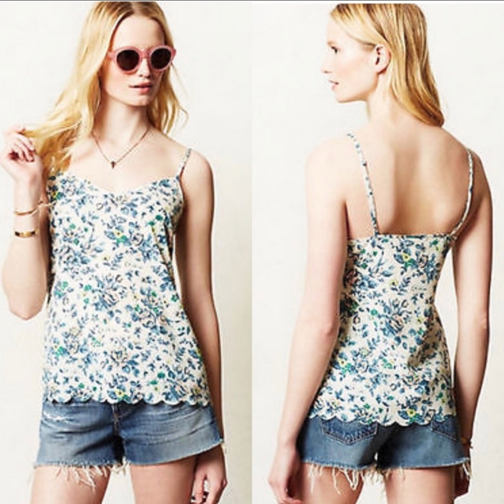 By Eloise for Anthropology Floral Camisole XS